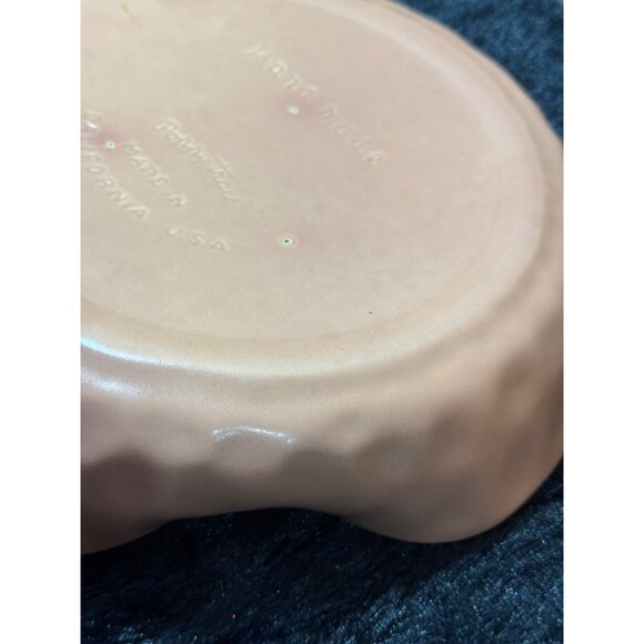 Vintage Poppytrail California Pottery Frog Looking Over Flower Bowl 11" - Picture 8 of 9